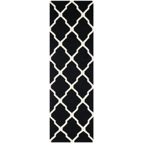Safavieh Dhurries Black/Ivory Area Rug