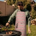 thumbnail image 3 of Pink Christmas Tree Pattern Apron-Garden Aprons for Women with Pockets-Cotton Linen Waterproof Kitchen Cooking Gardening Aprons Adjustable for Kitchen,Cooking,BBQ and Salon 33"x27", 3 of 7