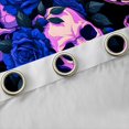 thumbnail image 4 of Homewish Spooky Skull Blackout Curtains Set of 2 (52x84 Each) For Adults Teens,Blue Flowers Curtain,Halloween Living Room Curtains, 4 of 6