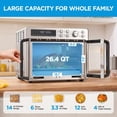 thumbnail image 4 of Midea Flexify - Fridora de aire para horno tostador de puerta francesa, 26.4 cuartos de galón, freidora de aire extragrande, combo 10 en 1, 25% más rápida de cocción y 90% menos de aceite, acero, 4 of 5