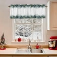 thumbnail image 2 of Christmas Tree Valances for Windows, 54 x 18in, Watercolor Green Tree Winter Snowflake Rod Pocket Kitchen Valance Curtain Light Filtering Window Treatments for Living Room Bedroom, 1 Panel, 2 of 7