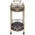 thumbnail image 4 of KUIKUI Ottesen Serving Cart, Gold & Black Glass 98351, 4 of 6