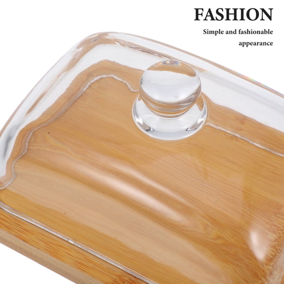 Baluue Butter Keeper for Counter Glass Butter Dish with Lid Simple Design for Freshness Preservation 1Pack