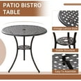 thumbnail image 2 of ZXNYH Outdoor Bistro Set 3 Piece Cast Aluminum Patio Bistro Sets, All Weather Bistro Table Set with Umbrella Hole, Bistro Table and Chairs Set of 2 for Porch, Yard, Balcony, Black, 2 of 7