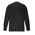 thumbnail image 4 of Elainilye Fashion Shirt Button Up Shirt Men Casual Solid Round Neck Button Long Sleeve Shirt Blouse Tops,Black, 4 of 6
