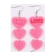 thumbnail image 2 of Pendientes colgantes de corazón: pendientes llamativos con purpurina para mujer, regalos románticos para las fiestas., 2 of 2