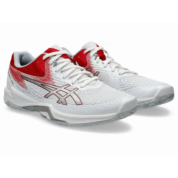 ASICS V-SWIFT FF 4 1053A066 101 White Classic Red Volleyball Shoes