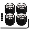 thumbnail image 1 of WIRESTER Set 4pcs Black Anti-Theft Tire Valve Stem Caps Covers, Raccoon, 1 of 7