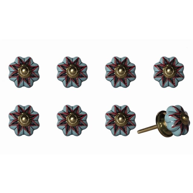 KNOB-IT VINTAGE HANDPAINTED CERAMIC KNOBS (8 Pack) K000001