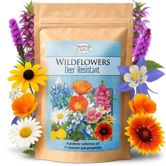 Deer-Resistant Wildflower Seed Mix, 17 Flower Varieties, 44,000 Seeds - Created By Nature