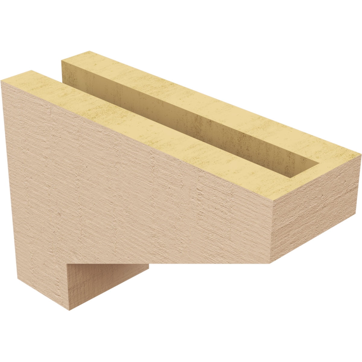 3"W x 9"D x 6"H Classic Clemmons Rough Cedar Woodgrain TimberThane Corbel, Primed Tan