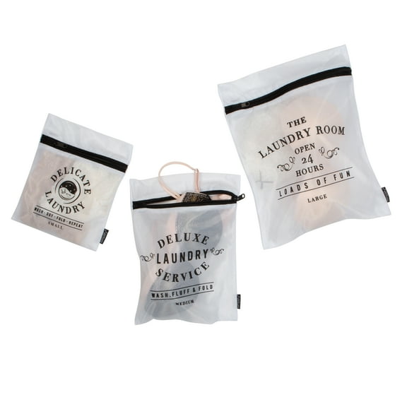Simplify Mesh 3 Piece Small: 8"x 10" , Medium: 9"x 13" , Large: 11"x 15" Wash Bag Set