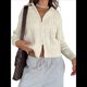 thumbnail image 2 of Cárdigan de Punto con Cuello Alto y Larga para Mujer, Moderno y Elegante, con Cremallera Frontal, Abrigo Extragrande para Otoño M, 2 of 6