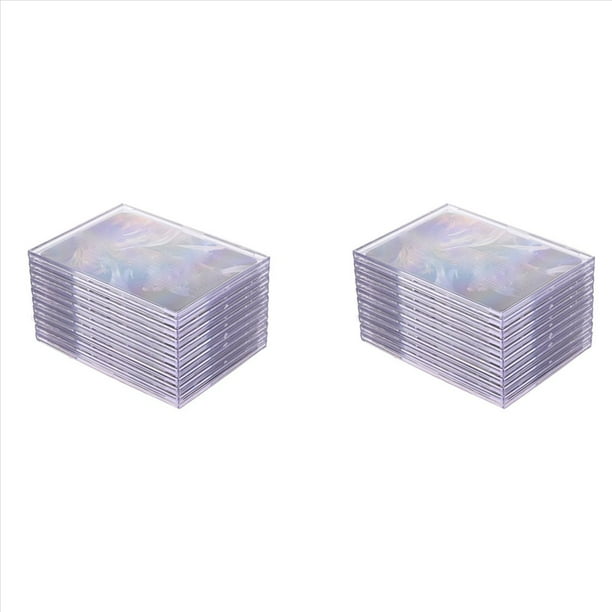 Fundas para Tarjetas Cargadores Superiores 20 Protector de Tarjetas de Plástico Duro Ladrillo Transparente para Tarjetas + 4 Soportes de Exhibición