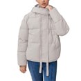 thumbnail image 1 of Gibobby Chamarra mujer invierno, Abrigos de plumón para mujer, con cuello alto, resistentes al agua, ligeros, chaquetas de parkas para mujer, chamarra de plumón(Blanco,G), 1 of 5