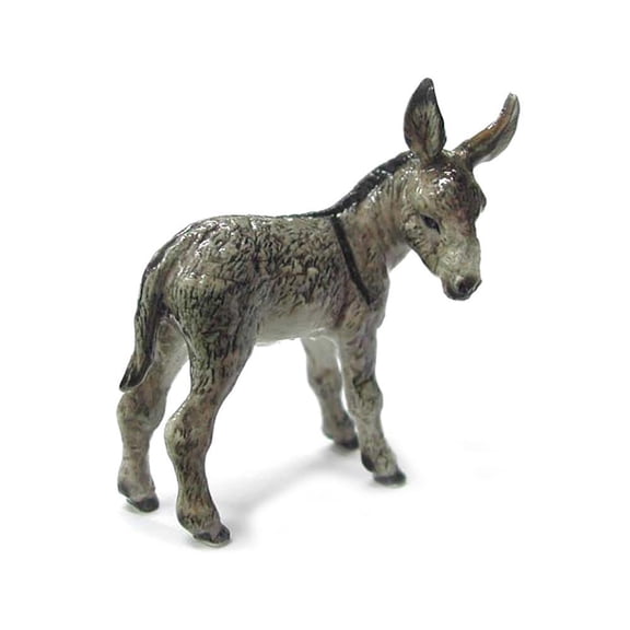Northern Rose Grey Donkey Kid Animal Hand-painted - Home Decor Animal Birthday Gift Decorative Figurine - Miniature Porcelain Figurine