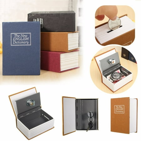 Money Safe Travel ON CLEARANCE 4.5''*3.15''*1.77'' Large Lock Box with 2 Key Diversion Book Safe Dictionary Box Great for Traveling, Store Money, Jewelry, and Passport 4 Colors ()