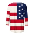 thumbnail image 4 of jjayotai American Flag Sequin Print Shirt Women Patriotic 4th of July Tops USA Flag Graphic Tee Summer Casual Blouse, 4 of 6