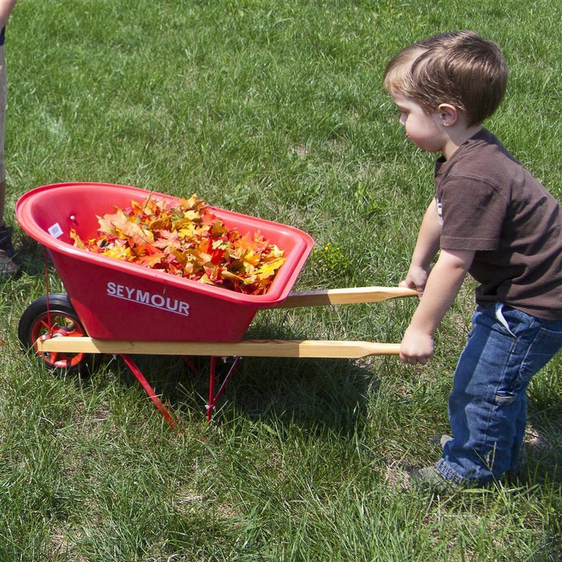 Seymour Fully Functional Metal Frame Poly Bed Wheelbarrow for Children Red - image 4 of 4