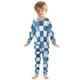 thumbnail image 6 of FORMRS Long Sleeve Top and Pants Pajama Set for Niños 2-Piece Sleepwear, Sizes 18M-8Y, Blue and Gray Plaid Pattern, 6 of 6