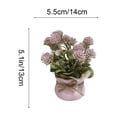 thumbnail image 3 of Artificial Green Plant Mini Simulated Potted Plant Artificial Green Plastic Decor Small Ball Style Faux Succulent in Pink Pot Home Desk Office Shelf Decoration Photography Prop, 3 of 7