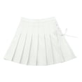 thumbnail image 4 of Fgnfyis Women's Skirts High Waist Tie Front A Line Mini Skirt with Built in Shorts Stretchy Comfortable Everyday Wear Mini Skirt with Shorts White XXL, 4 of 4