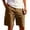 03# Coffee, variant on Men's Casual Shorts Elastic Waist Drawstring Multi-Pockets Solid Color Bermuda Shorts Relaxed Fit Outdoor Summer Vacation - Gray XL