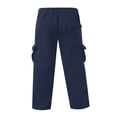 thumbnail image 3 of Mens Loose Cargo Pants Cual Drawstring Eltic Waist Wide Leg Athletic Sweatpants Outdoor Trousers, 3 of 3