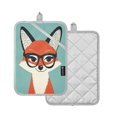 thumbnail image 2 of Two Pieces Of Square Heat Insulation Pad Oven Mitts 7x9.8 Inch Oven Microwave Kitchen Cooking Baking Cartoon Beautiful Fox, 2 of 7
