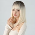 thumbnail image 2 of Women's Fashion Wig Shoulder-length Straight Wig with Inward Layers Bangs, 2 of 8