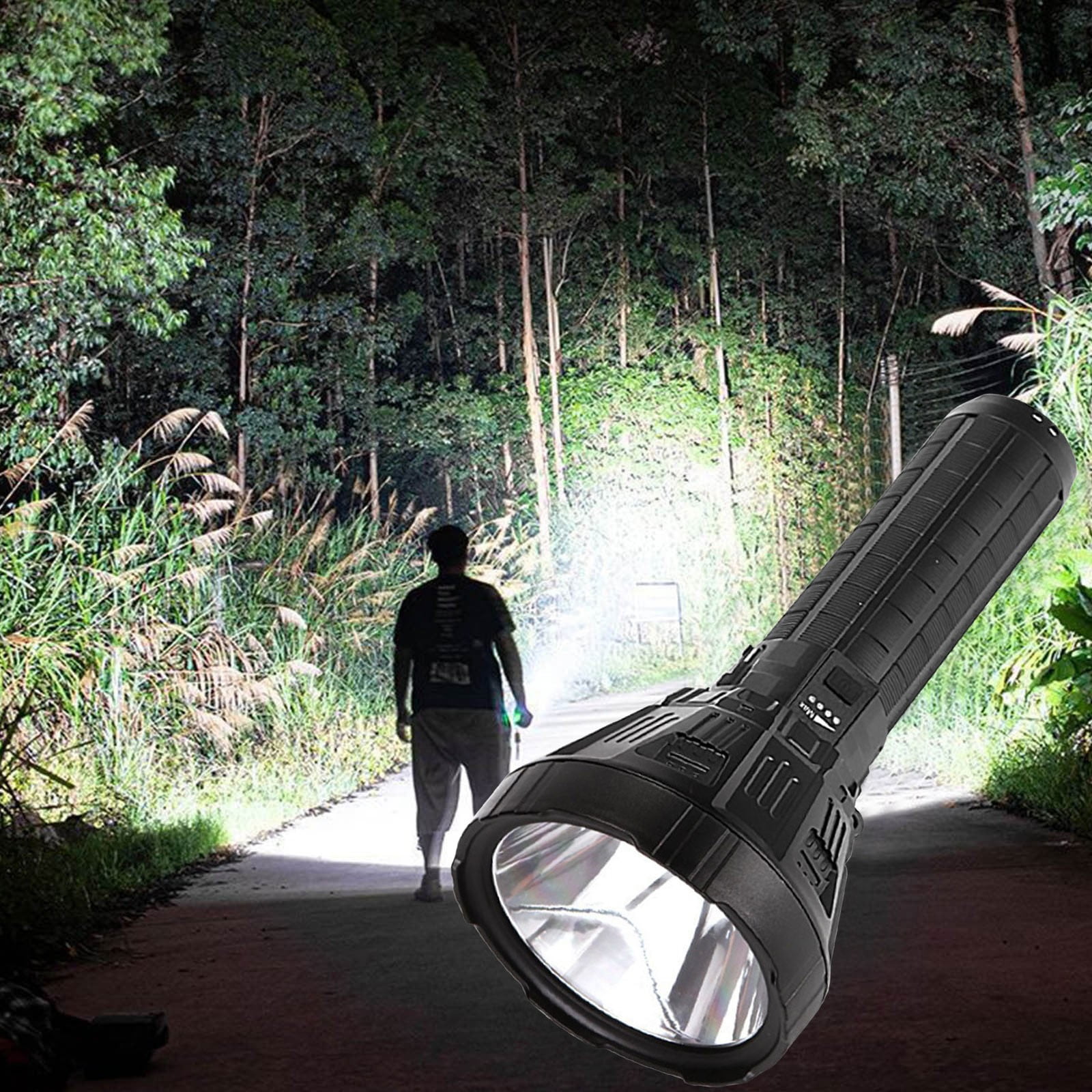 Neoyler High LED Flashlight 100000 Lumens Rechargeable Powerful Torch Light with USB Charging and Battery Sturdy Outdoor Searchlight for Camping and Emergency Use IPX68 Grade