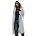 thumbnail image 2 of Ftwytp Women Coats Winter Sale Plus Size Ladies Long Sleeve Pure Color Loose Long Sweater Cardigan Hooded Outwear 2024 Casual Overcoats Cardigans Jacket Coats Outerwear, 2 of 5