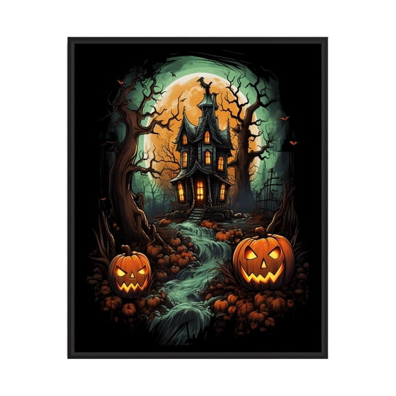 Halloween Pumpkin Wall Art Print, Spooky Gothic Seasonal Decor