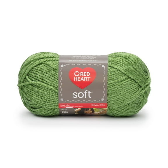 Red Heart Soft #4 Worsted (Medium) Acrylic Yarn, Guacamole 5oz/142g 256 Yards