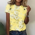 thumbnail image 2 of World Bee Day Shirt for Women Cute Floral Bee Print Short Sleeve Tops Summer Crew Neck Pullover for Celebration Party, 2 of 5