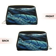 thumbnail image 3 of Picia Ocean Turtle Print Leather Makeup Bag Make Up Bag Travel Toiletry Bag for Her Girlfriend Teacher Teen Girl Gifts, 3 of 8