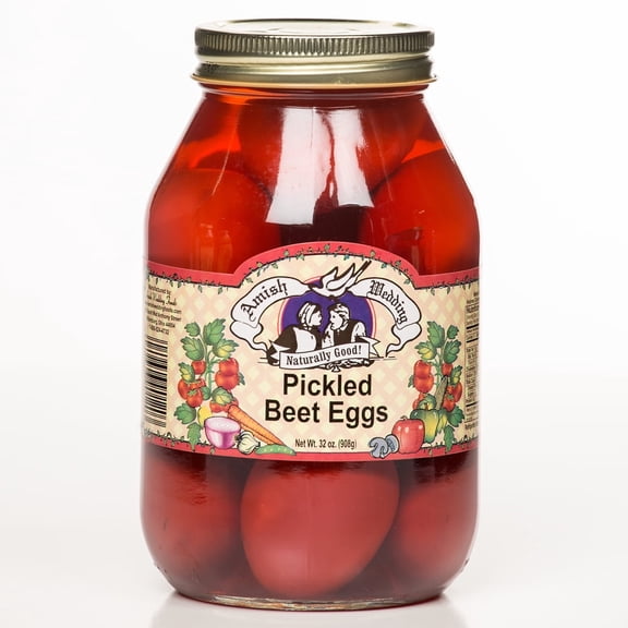 Amish Wedding Pickled Beet Eggs Ready to Eat Amish Recipe USA Made 32 Oz Jar