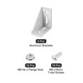 thumbnail image 3 of Unique Bargains 4Sets 4080 Européenne à l'Intérieur des Kits de Gousset de Support d'Angle 77x77x40mm - Argent, 3 of 7