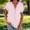 Style28-Pink shirts for women, variant on Maqroz Short Sleeve Shirts for Women Print Spring Summer Tunic Tops 2026 Button Down V Neck Tees Casual Blouses Fashion Outfits Clothes Pink XL