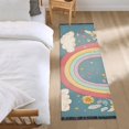 thumbnail image 3 of Yayeee Runner Rug for Bedroom 2'x6' Machine Washable Hallway Non Slip Mat, Blue Rainbow, 3 of 8