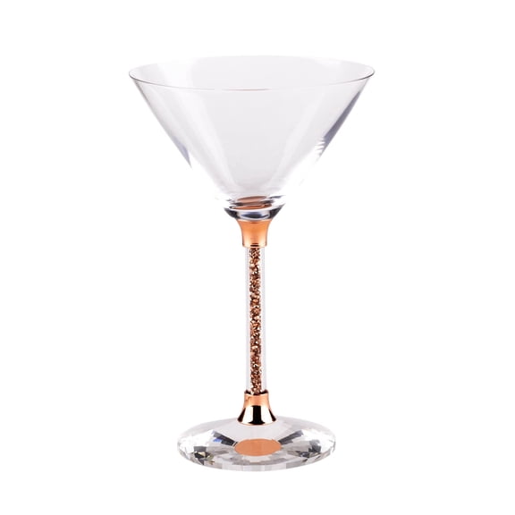 Sparkles Home Rhinestone Martini Glasses with Crystal-Filled Stems - Set of 6