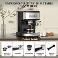 thumbnail image 3 of Espresso Machine 20 Bar, 2 in 1 Espresso Maker with Milk Frother Steam Wand for Latte and Cappuccino, Powder and Capsule Portafilter, 50oz Removable, 3 of 9