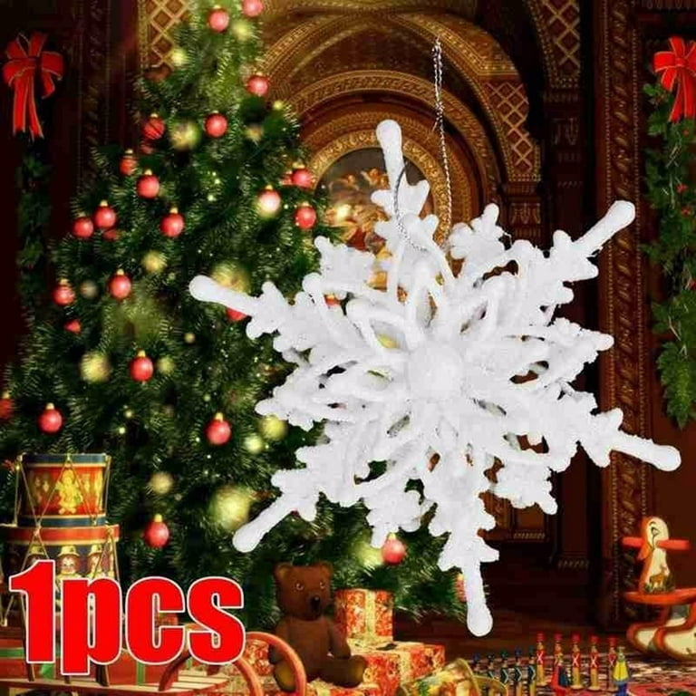 30Pcs Christmas White Snowflake Ornaments Glitter Xmas Snow Flakes Hanging  Craft DIY Xmas Tree Ornament New Year Party Decors - AliExpress