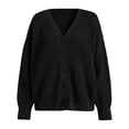 thumbnail image 4 of Smsaxvxz Women's Knit Cardigan Oversized V Neck Button Front Lantern Sleeve Chunky Casual Fall Winter Sweater Outerwear, 4 of 6