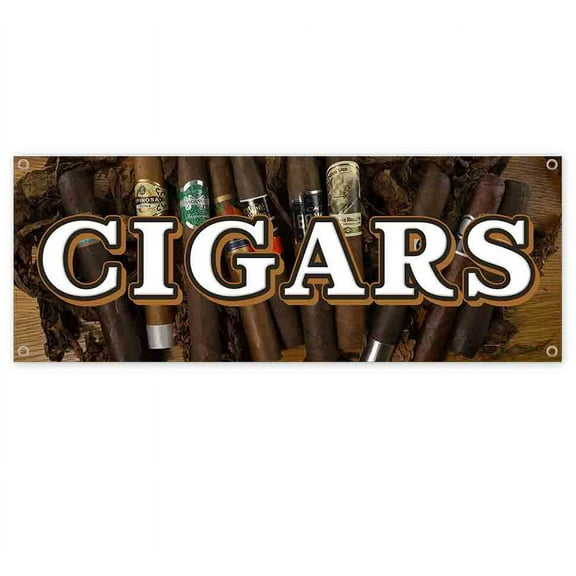Cigars 13 oz Vinyl Banner With Metal Grommets