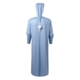 thumbnail image 4 of Mens Pajamas Trendy Long Sleeve Button Striped Sleepshirt with Hat Sleepwear,Blue,M, 4 of 6