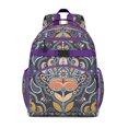 thumbnail image 1 of Mandala Inspired Exotic Paisley Artwork School Backpack Adjustable Padded Straps Chest Buckle Water-Resistant Durable Bookbag, 1 of 6