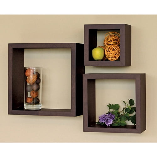 Cubbi Set of 3 Cube Wall Shelves, Multiple Colors