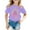 Purple, variant on Infant Girls Tshirts Short Sleeve Letter Graphic T-Shirts For Girls Crew Neck Lightweight Birthday Kids Summer Tees Size 1-2 Years Beige