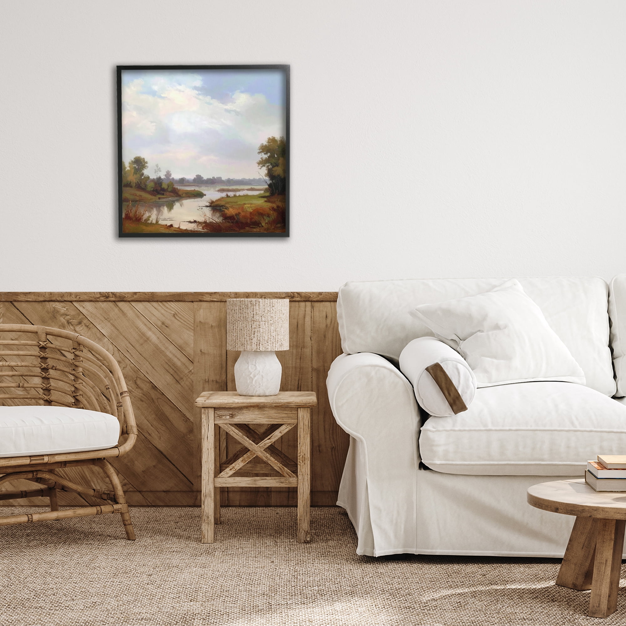 Stupell Industries Riverside Grove Landscape Black Framed Giclee Art, design by Alonza Saunders